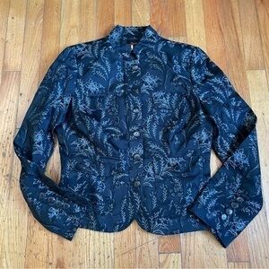 Tapemeasure Black Metallic Floral Embroidered Jacket Size 10